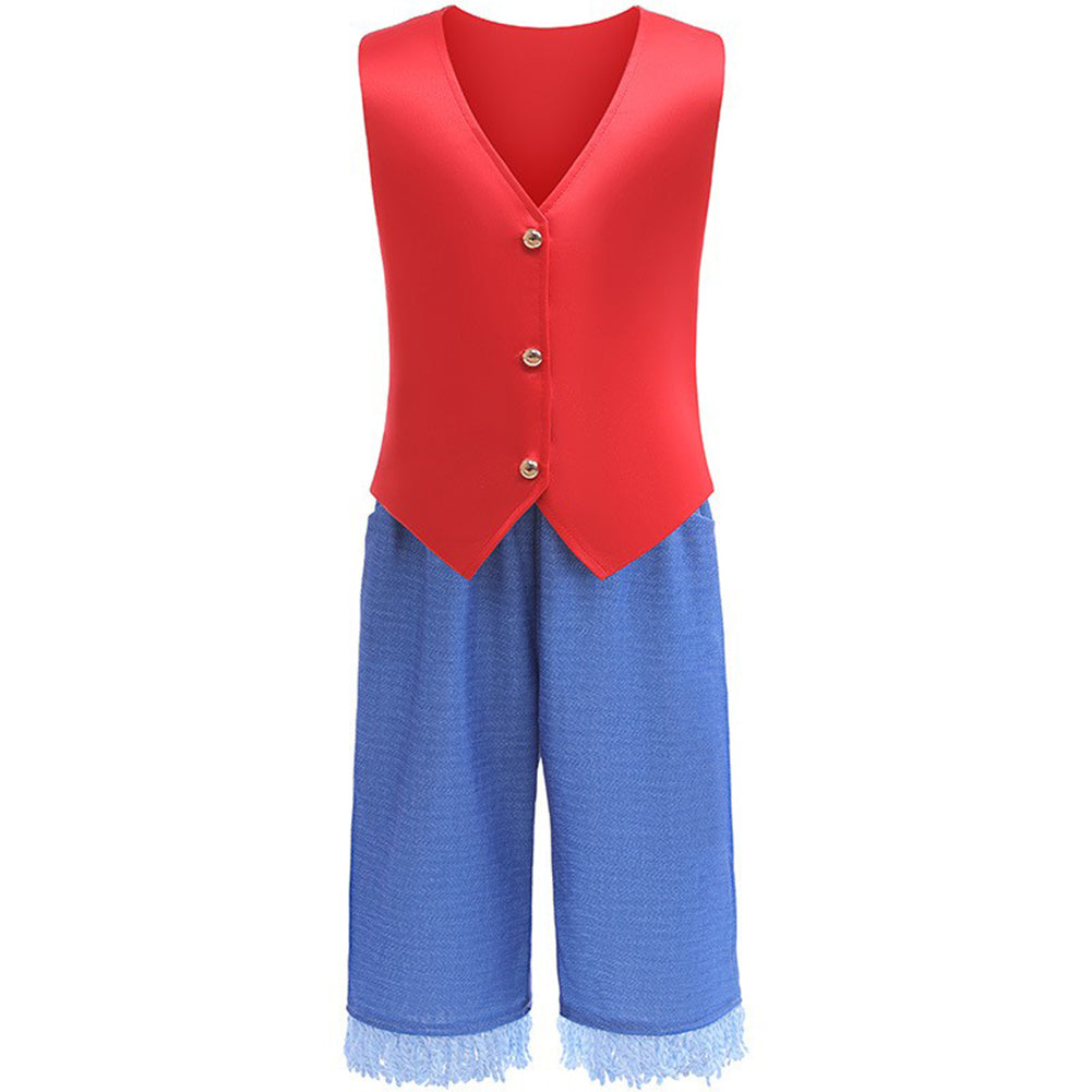 One Piece Live-action Luffy TV Series Children Kids Cosplay Costume Suit