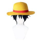 One Piece Luffy Anime Character Cosplay Wig Hat Cap Heat Resistant Synthetic Carnival Halloween Party Accessories Props