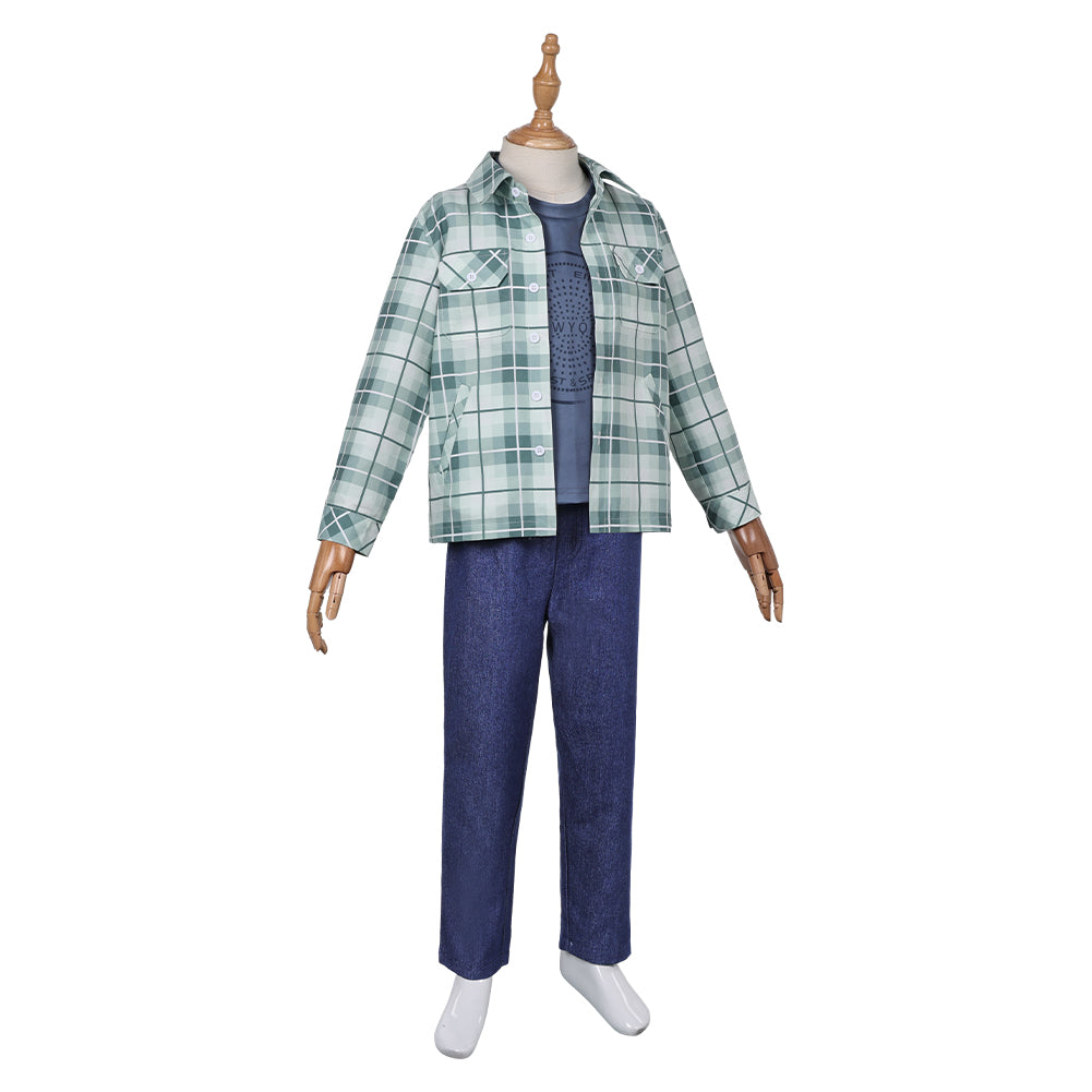 Percy Jackson and the Olympians Percy Jackson Green Plaid Suit Kids Children Cosplay Costume Outfits