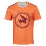 Percy Jackson and the Olympians Percy Jackson Kids Children Orange Printed T-shirt Cosplay Costume Outfits