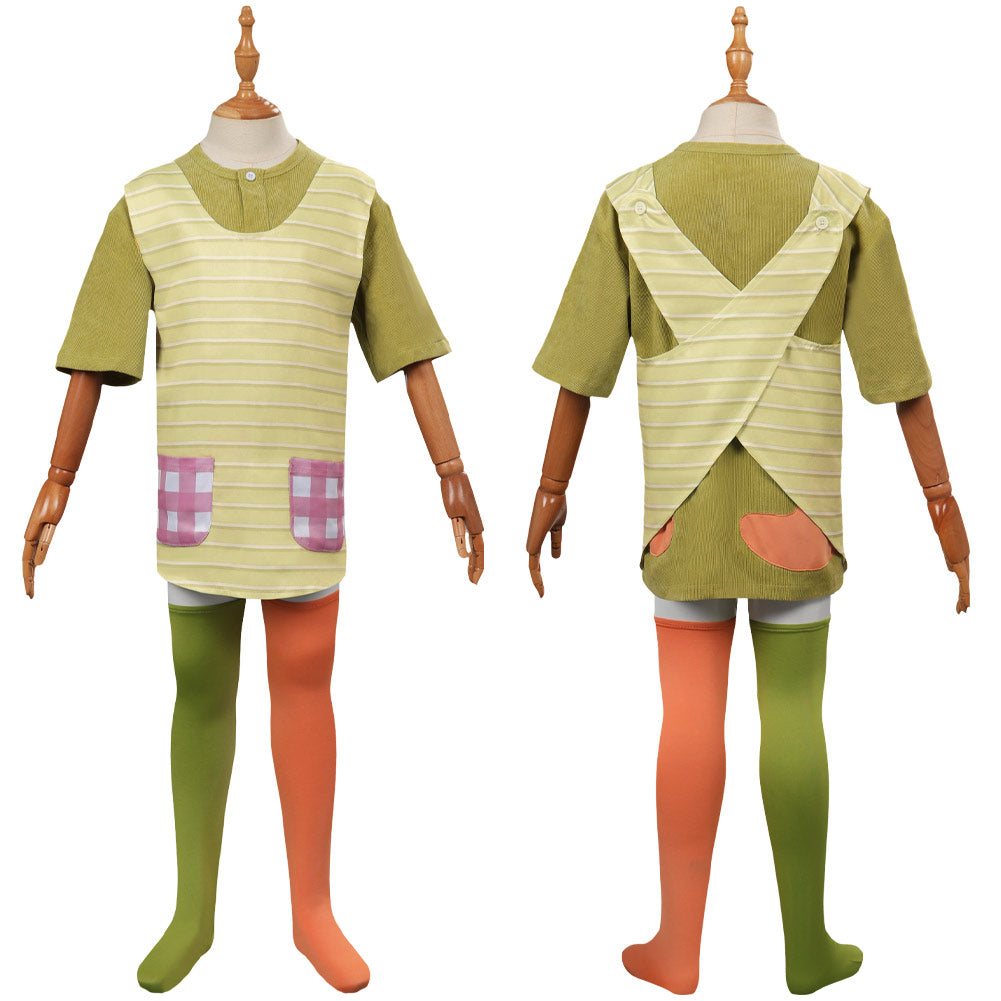 Pippi Longstocking Pippi Dress Kids Children Cosplay Costume Halloween Carnival Suit