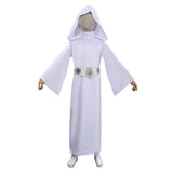 Princess Leia Movie Character Kids Children White Dress Cosplay Costume Outfits Halloween Carnival Suit