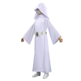 Princess Leia Movie Character Kids Children White Dress Cosplay Costume Outfits Halloween Carnival Suit