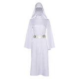 Princess Leia Movie Character White Dress Cosplay Costume Outfits Halloween Carnival Suit