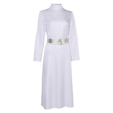Princess Leia Movie Character White Dress Cosplay Costume Outfits Halloween Carnival Suit