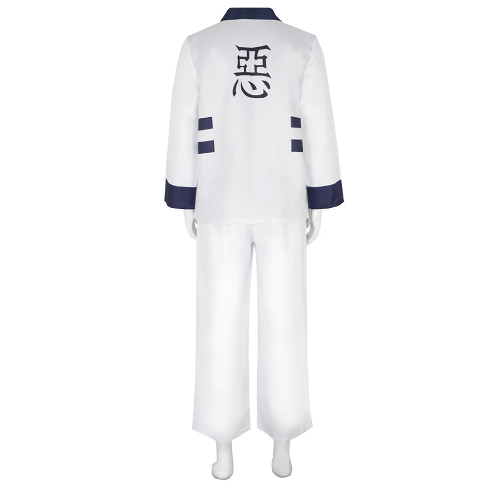 Rurouni Kenshin Sagara Sanosuke Anime Character White Outfits Cosplay Costume Outfits Halloween Carnival Suit