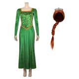 Shrek Fiona Green Dress Set Cosplay Costume Outfits Halloween Carnival Suit