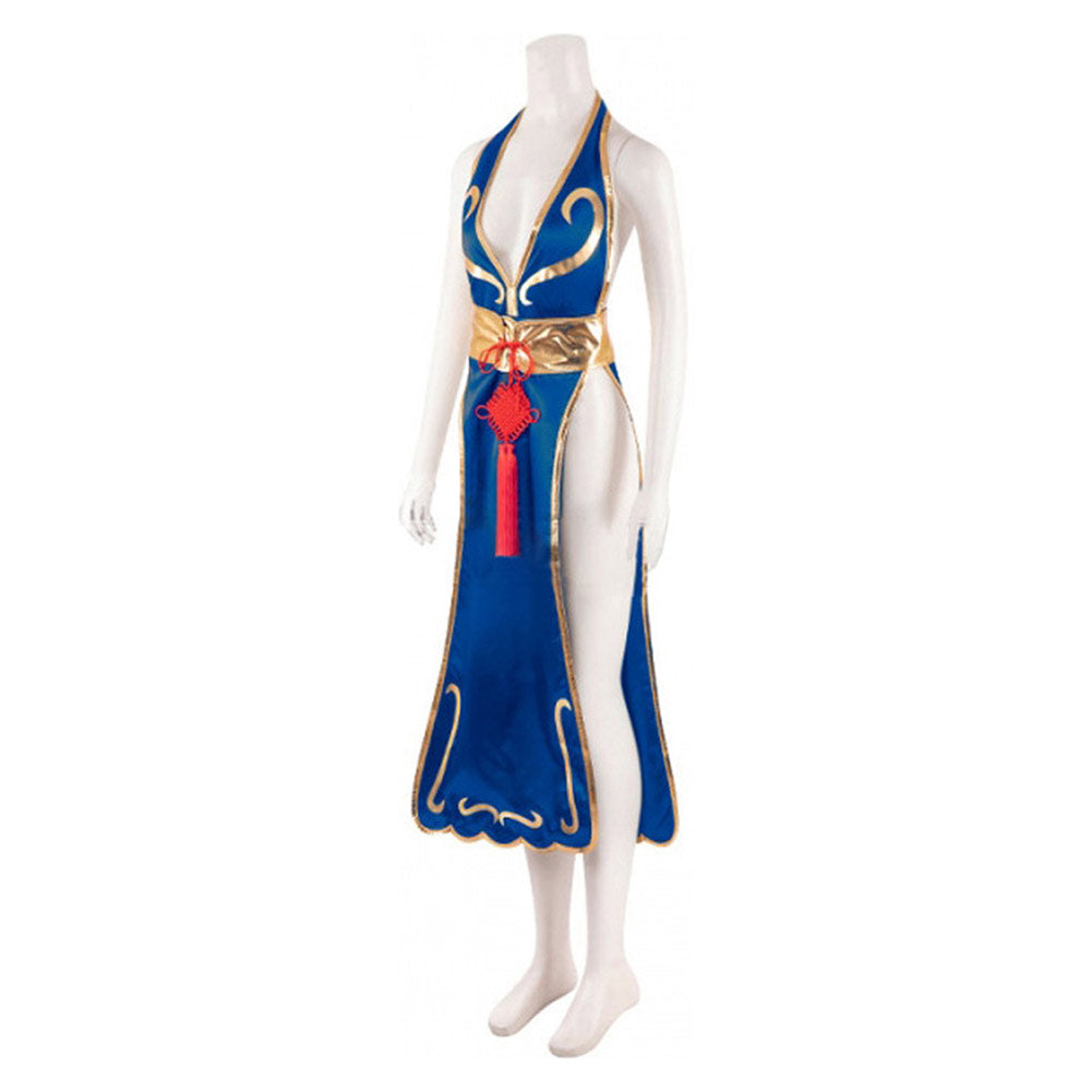 chun li black dress Street Fighter Chun Li Cosplay Costume Blue Outfits Halloween Carnival – Cosplaysky.ca
