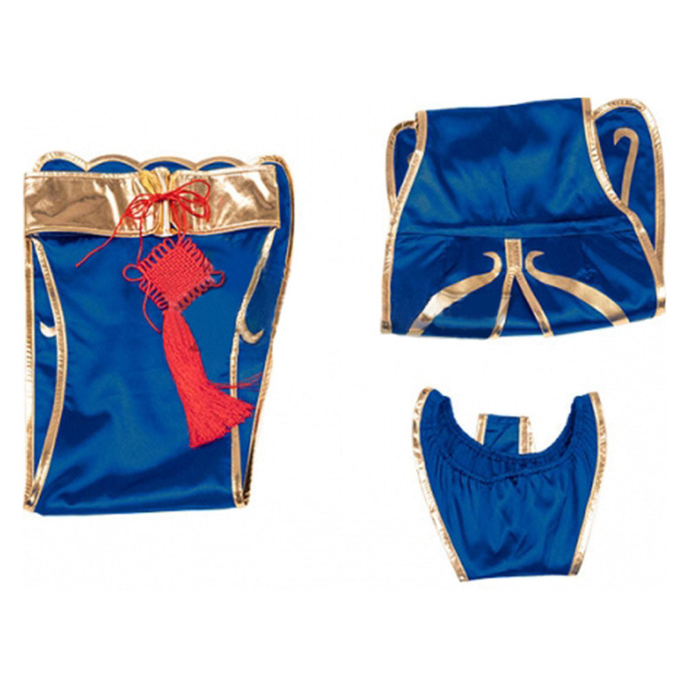 Street Fighter Chun Li Cosplay Costume Blue Outfits Halloween Carnival Suitit