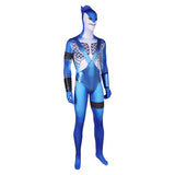 Suicide Squad: Kill the Justice League King Shark Blue Printed Jumpsuit Cosplay Costume Outfits