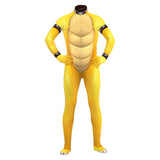 Super Mario Bros King Bowser Koopa Game Character Yellow Dinosaur Jumpsuit Cosplay Costume