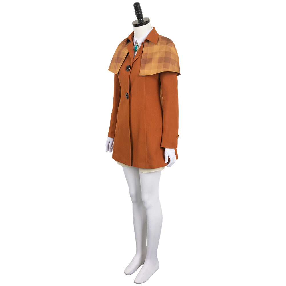 Super Mario Bros Princess Peach Game Character Brown Detective Suit Cosplay Costume Outfits