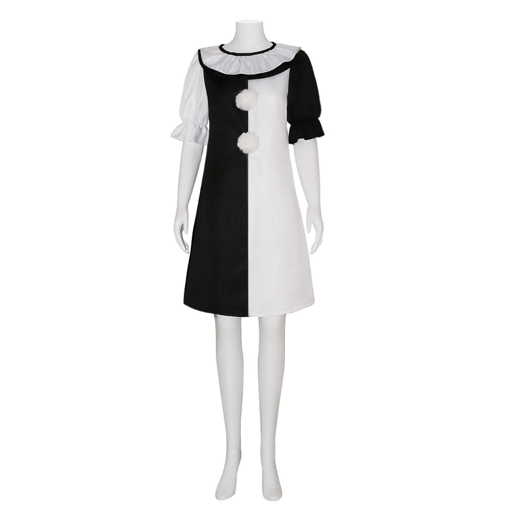 Terrifier Trailer Female Black And White Dress Cosplay Halloween Carnival Costume Suit