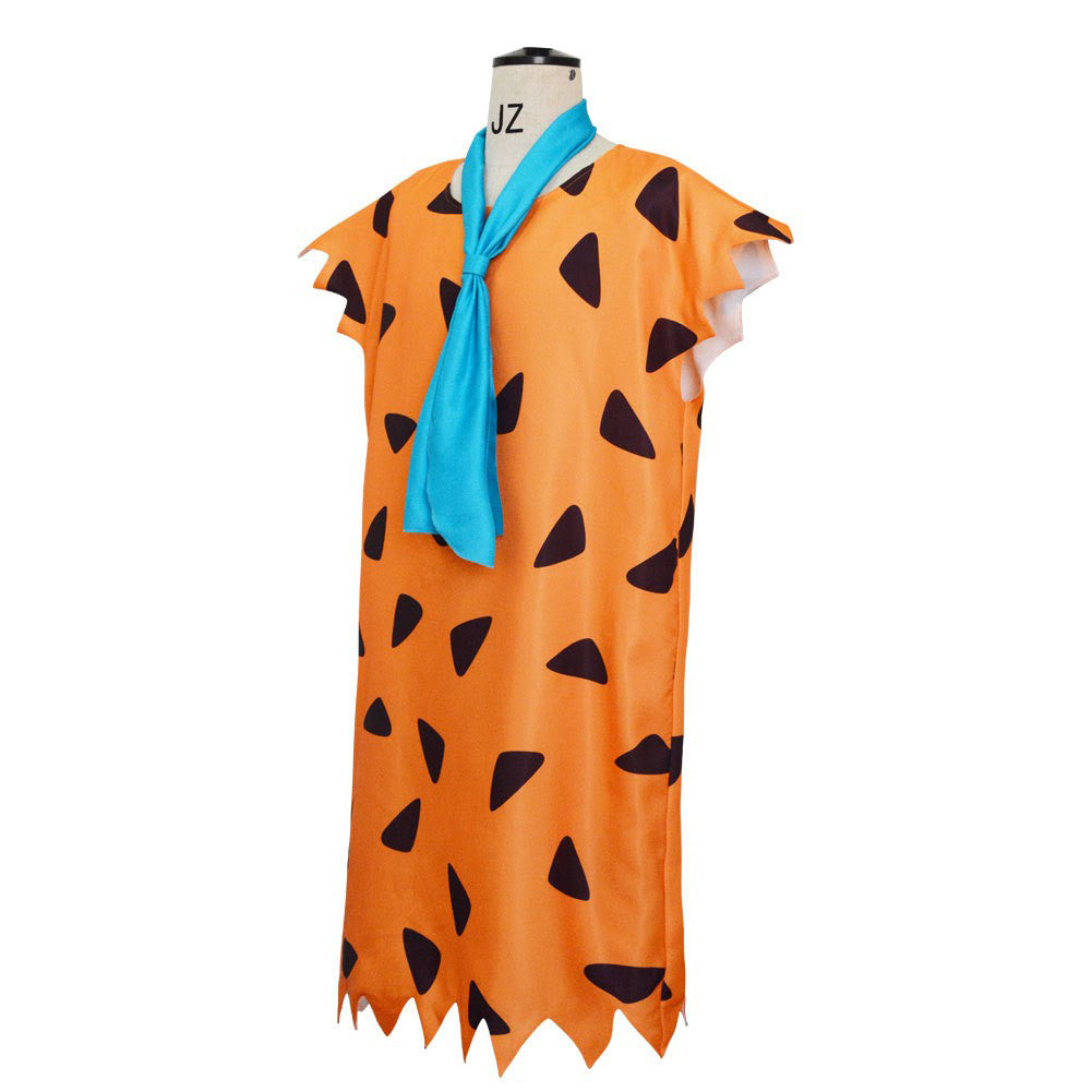 The Flintstone Fred Kids Children Orange Blotch Sleeveless Shirt Cosplay Costume Suit