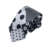 The Mask Jim Carrey Stanley Ipkiss Black and White Speckled Tie Cosplay Necktie Halloween Carnival Costume Accessories