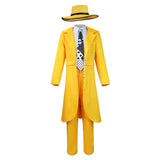 The Mask Stanley Ipkiss Jim Carrey Movie Character Yellow Suit Cosplay Costume