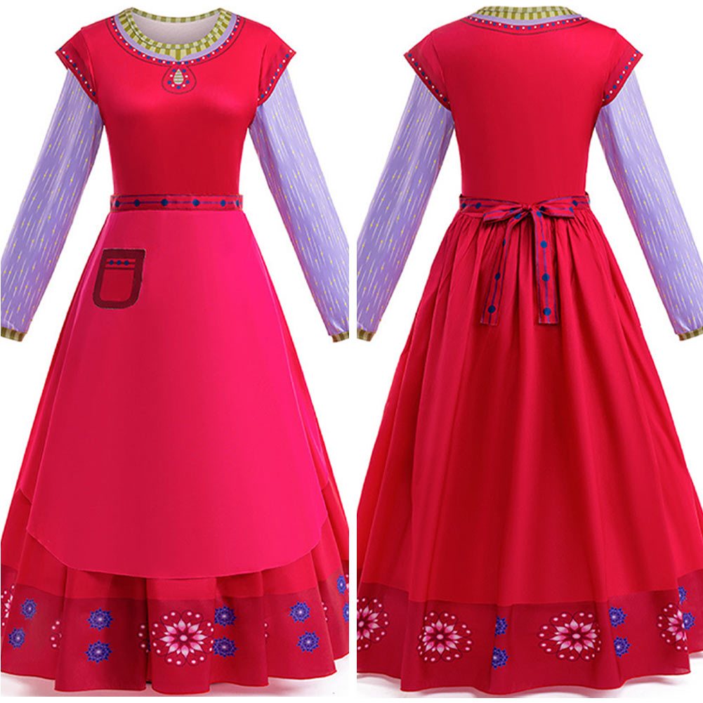 Wish Dahlia Movie Character Cosplay Red Dress Cosplay Costume Outfits